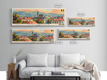 Load image into Gallery viewer, Cluj Napoca Romania Travel Print Wall Art, Panoramic City Art, Travel Art, Wall Decor, Vacation Gift, Framed Canvas Print Or Metal Art