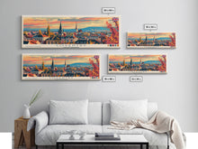 Load image into Gallery viewer, Coventry United Kingdom Wall Art, Panoramic Travel Poster, Panoramic Framed Canvas Print, City Wall Art, Wall Hanging Home Decor, Travel Art