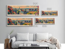 Load image into Gallery viewer, Derby United Kingdom Travel Print Wall Art, Panoramic City Art, Travel Art, Wall Decor, Vacation Gift, Framed Canvas Print Or Metal Art