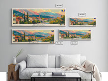 Load image into Gallery viewer, Doboj Bosnia Travel Print Wall Art, Panoramic City Art, Travel Art, Wall Decor, Vacation Gift, Framed Canvas Print Or Metal Art
