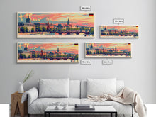 Load image into Gallery viewer, Dresde Germany Travel Art, City Art, Framed Canvas Print or Metal Wall Art, Europe Travel Poster, Panoramic Wall Art, Extra Wide Wall Art