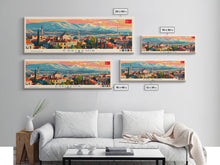 Load image into Gallery viewer, Eskisehir Turkey Panoramic Travel Poster, Framed Canvas Print or Metal Wall Art, Travel Art, Home Decor, Panoramic Painting, Midcentury Art