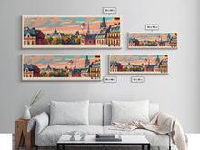 Load image into Gallery viewer, Essen Germany Travel Print Wall Art, Panoramic City Art, Travel Art, Wall Decor, Vacation Gift, Framed Canvas Print Or Metal Art