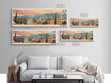 Cargar imagen en el visor de la galería, Foggia Italy Wall Art, Panoramic Travel Poster, Panoramic Framed Canvas Print, City Wall Art, Wall Hanging Home Decor, Travel Art