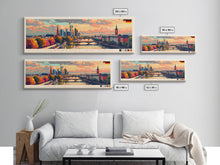 Carregar imagem no visualizador da galeria, Frankfurt Germany Travel Print Wall Art, Panoramic City Art, Travel Art, Wall Decor, Vacation Gift, Framed Canvas Print Or Metal Art