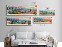 Carregar imagem no visualizador da galeria, Fuenlabrada Spain Wall Art, Panoramic Travel Poster, Panoramic Framed Canvas Print, City Wall Art, Wall Hanging Home Decor, Travel Art