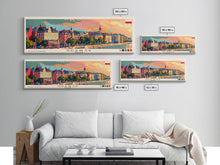 Load image into Gallery viewer, Gdansk Poland Travel Print Wall Art, Panoramic City Art, Travel Art, Wall Decor, Vacation Gift, Framed Canvas Print Or Metal Art