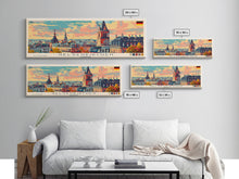 Carregar imagem no visualizador da galeria, Gelsenkirchen Germany Panoramic Travel Poster, Framed Canvas Print or Metal Wall Art, Travel Art, Home Decor, Panoramic Painting, Midcentury Art