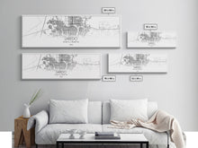 Load image into Gallery viewer, Panoramic Laredo City Map, Texas Art, Map Print, Minimalist Wall Art, Canvas Art, Housewarming Gift, Street Map Art, Closing Gift