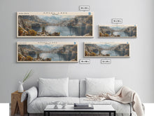 Load image into Gallery viewer, Angel Lake Nevada Panoramic Framed Canvas Print, Lake House Art, Boho Decor, Travel Poster, Nature Wall Art, Serene Scene