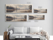 Carregar imagem no visualizador da galeria, Arkabutla Lake Mississippi Panoramic Framed Canvas Print, Lake House Decor, Rustic Art, Travel Poster, Scenic View, Nature Wall Art