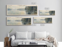 Carregar imagem no visualizador da galeria, Badin Lake North Carolina Panoramic Framed Canvas Print, Lake House Art, Modern Decor, Travel Poster, Scenic View, Home Decoration
