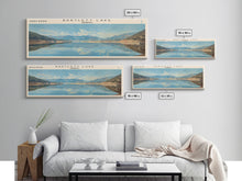 Load image into Gallery viewer, Bartlett Lake Arizona Framed Canvas Print, Panoramic Lake House Art, Scenic Painting, Travel Poster, Minimalist Wall Art, Home Decor