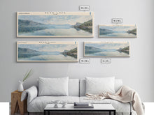 Load image into Gallery viewer, Bear Lake Panoramic Framed Canvas Print, Lake House Decor, Scenic View, Travel Poster, Minimalist Art, Home Decoration