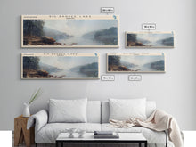 Load image into Gallery viewer, Big Barbee Lake Indiana Framed Canvas Print, Panoramic Lake House Art, Scenic Painting, Travel Poster, Rustic Decor, Nature Scene