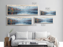 Carregar imagem no visualizador da galeria, Bolton Lakes Connecticut Framed Canvas Print, Panoramic Lake House Art, Scenic View, Travel Poster, Modern Art, Lake Painting