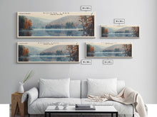 Load image into Gallery viewer, Boone Lake Rhode Island Framed Canvas Print, Panoramic Lake House Decor, Scenic View, Travel Poster, Rustic Art, Lake Painting