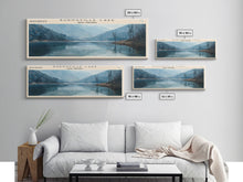Carregar imagem no visualizador da galeria, Burnsville Lake West Virginia Framed Canvas Print, Panoramic Lake House Decor, Wall Art, Travel Poster, Modern Lake Painting, Nature Art