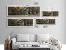 Carregar imagem no visualizador da galeria, Caddo Lake Louisiana Framed Canvas Print, Lake House Decor, Panoramic Wall Art, Travel Poster, Rustic Lake Painting, Nature Art