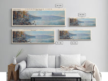Carregar imagem no visualizador da galeria, Canandaigua Lake New York Framed Canvas Print, Lake House Art, Panoramic Wall Art, Travel Poster, Modern Lake Painting, Nature Art