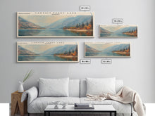 Carregar imagem no visualizador da galeria, Canyon Ferry Lake Montana Framed Canvas Print, Lake House Art, Panoramic Wall Art, Travel Poster, Rustic Lake Painting, Nature Art