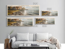 Cargar imagen en el visor de la galería, Cayuga Lake New York Framed Canvas Print, Lake House Art, Panoramic Travel Poster, Wide Wall Art, Modern Lake Painting, Home Decor