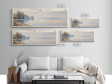 Cargar imagen en el visor de la galería, Chippewa Lake Ohio Framed Canvas Print, Lake House Decor, Panoramic Wide Art, Travel Poster, Modern Lake Painting, Nature Art