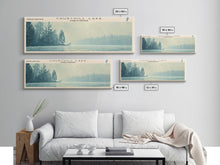 Cargar imagen en el visor de la galería, Churchill Lake Framed Canvas Print, Panoramic Lake House Decor, Wide Wall Art, Travel Poster, Modern Lake Painting, Nature Art