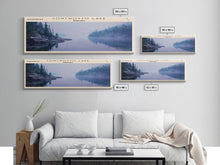 Cargar imagen en el visor de la galería, Contwoyto Lake Framed Canvas Print, Lake House Decor, Panoramic Wide Art, Travel Poster, Rustic Lake Painting, Home Decor