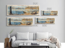 Load image into Gallery viewer, Cross Lake Louisiana Framed Canvas Print, Panoramic Lake House Decor, Wall Art, Travel Poster, Rustic Lake Painting, Nature Art