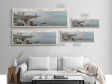 Load image into Gallery viewer, El Dorado Lake Kansas Framed Canvas Print, Lake House Decor, Panoramic Wall Art, Travel Poster, Rustic Lake Painting, Nature Art