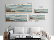 Load image into Gallery viewer, El Vado Lake New Mexico Framed Canvas Print, Lake House Art, Panoramic Travel Poster, Wall Art, Modern Lake Painting, Home Decor