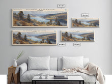 Carregar imagem no visualizador da galeria, Glendo Reservoir Wyoming Framed Canvas Print, Panoramic Lake House Decor, Wall Art, Travel Poster, Beautiful Lake Painting, Nature Art