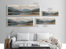 Carregar imagem no visualizador da galeria, Kakisa Lake Framed Canvas Print, Lake House Art, Panoramic Wall Art, Travel Poster, Scenic Lake Painting, Home Decor
