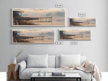 Load image into Gallery viewer, Lake Marion South Carolina Framed Canvas Print, Lake House Decor, Panoramic Wall Art, Travel Poster, Serene Lake Painting, Boho Art