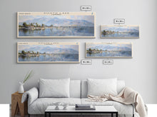 Load image into Gallery viewer, South Lake California Panoramic Framed Canvas Print, Lake House Decor, Wall Art, Travel Poster, Serene Landscape, Modern Art