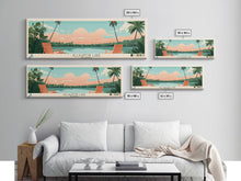 Load image into Gallery viewer, Alligator Lake Florida Framed Canvas Print, Panoramic Travel Poster, Pop Art, Midcentury Modern Wall Art, Scenic Bedroom Decor