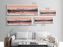 Load image into Gallery viewer, American Lake Colorado Framed Canvas Print, Panoramic Travel Poster, Pop Art, Midcentury Modern Wall Art, Scenic Bedroom Art