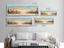 Load image into Gallery viewer, Barren River Lake Kentucky Framed Canvas Print, Panoramic Travel Poster, Midcentury Modern Wall Art, Pop Art, Lake House Decor