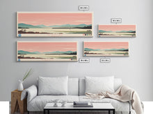 Load image into Gallery viewer, Big Glen Lake Michigan Framed Canvas Print, Panoramic Wall Art, Midcentury Modern, Pop Art, Travel Poster, Scenic Living Room Decor, Bedroom Art