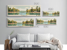Cargar imagen en el visor de la galería, Carters Lake Georgia Framed Canvas Print, Pop Art Panoramic Travel Poster, Midcentury Modern, Wall Art, Scenic Nature Painting, Bedroom Decor, Living Room Art