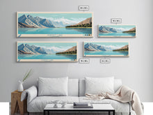 Cargar imagen en el visor de la galería, Convict Lake California Framed Canvas Print, Midcentury Modern Panoramic Wall Art, Living Room Decor, Pop Art, Travel Poster Art, Nature Art, Lake House Decor