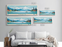 Load image into Gallery viewer, Emaiksoun Lake Alaska Framed Canvas Print, Panoramic Wall Art, Midcentury Modern, Pop Art, Bedroom Decor, Travel Poster, Nature Art