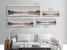 Carregar imagem no visualizador da galeria, Glendo Reservoir Wyoming Framed Canvas Print, Panoramic Art, Midcentury Modern, Pop Art, Bedroom Decor, Travel Poster, Nature Painting, Home Decor