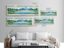 Load image into Gallery viewer, Griffith Lake Vermont Framed Canvas Print, Panoramic Wall Art, Midcentury Modern, Pop Art, Living Room Wall Art, Travel Poster, Lake View, Nature Art