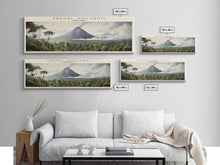 Load image into Gallery viewer, Arenal Volcano Travel Poster Print, Framed Canvas Print, Costa Rica Travel Art, Wood Framed Art, Wall Hanging, Home Decor