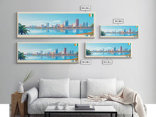 Carregar imagem no visualizador da galeria, Abidjan, Ivory Coast Panoramic Travel Poster Canvas Print, Abidjan, Ivory Coast Painting, Ivory Coast Art, Abidjan Travel Art, Guest Room Painting