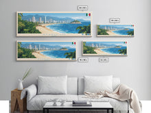 Carregar imagem no visualizador da galeria, Acapulco, Mexico Travel Poster Panoramic Canvas Print, Acapulco, Mexico Painting, Mexico Art, Acapulco Travel Art, Guest Room Painting
