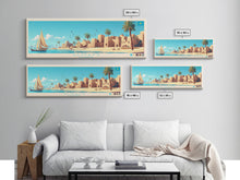 Load image into Gallery viewer, Almaty, Kazakhstan Panoramic Travel Poster Canvas Print, Almaty, Kazakhstan Painting, Kazakhstan Art, Almaty Panoramic Travel Art, Travel Painting