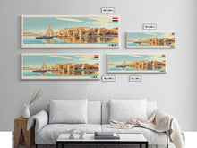 Load image into Gallery viewer, Aswan, Egypt Travel Poster Panoramic Canvas Print, Aswan, Egypt Painting, Egypt Art, Aswan Travel Art, Guest Room Painting